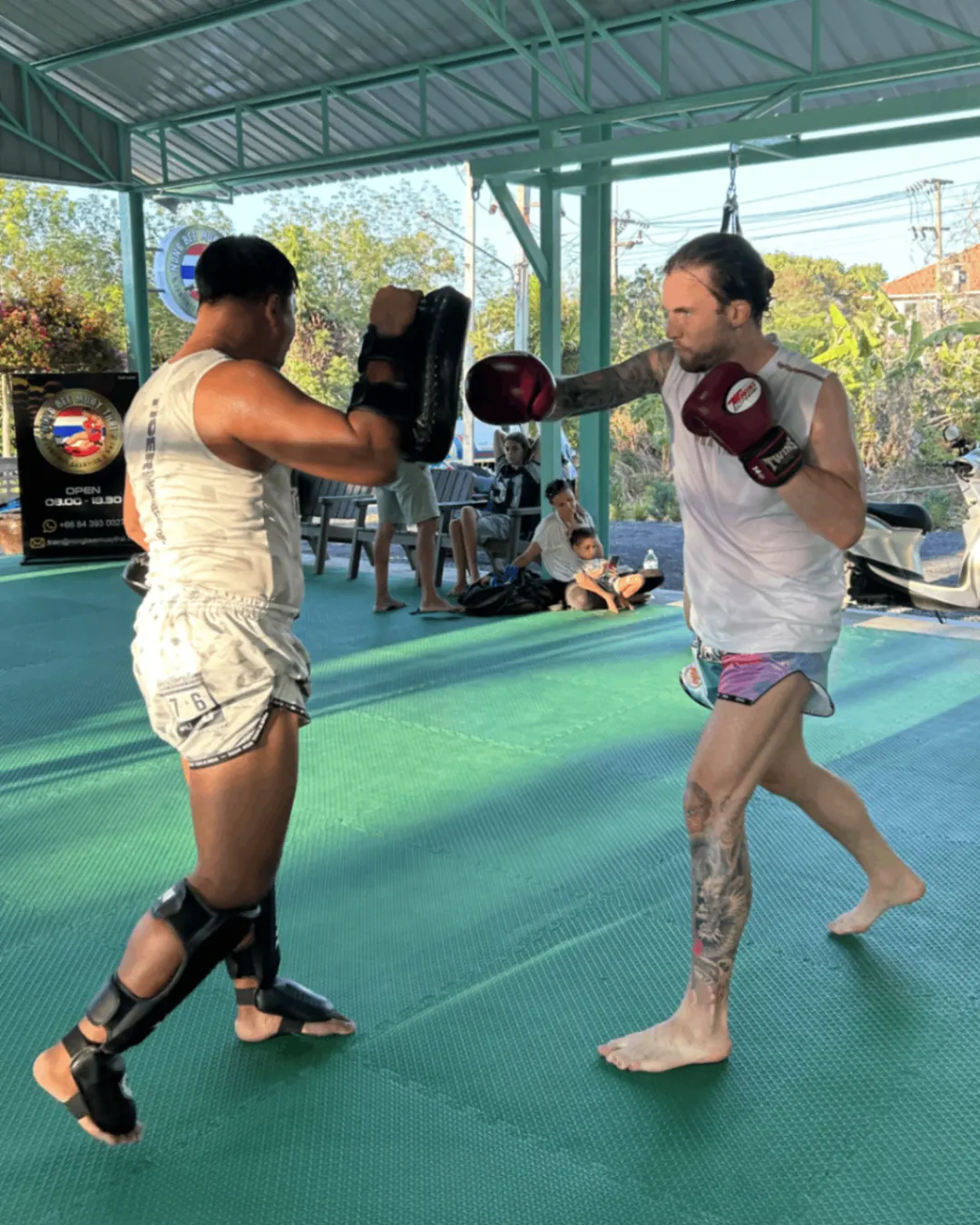 Male client punch pad work